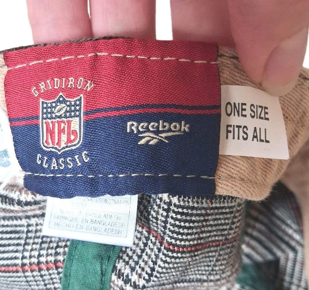 Vintage Reebok Green Bay Packers Old Orchard Beach Plaid Hat Gridiron OSFA - Picture 5 of 10